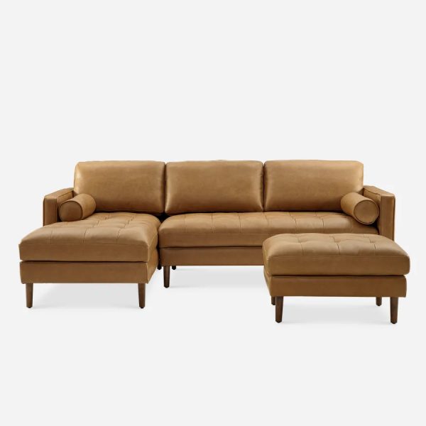 Madison Leather Sectional With Ottoman