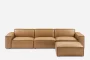 Jonathan Leather Extended Sofa with Ottoman