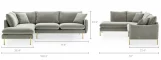 Verona Bumper Chaise Sectional Sofa